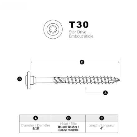 Post Screw - Wood (25pk)